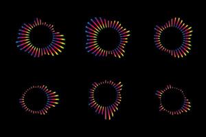 Sound waves equalizer spectrum set, Radio frequency Circle audio waves. Illustration design elements isolate vector