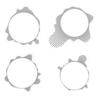 Music equalizer and sound wave. Circular sound waves, depicting audio music,icons and logos for equalizers, radial spectrum designs, ring patterns. illustrations isolated on white background vector