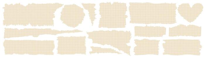 Torn paper edges checkered background set vector
