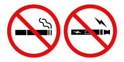 No smoking no vaping prohibition sign set vector