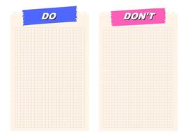 Do and dont list set vector