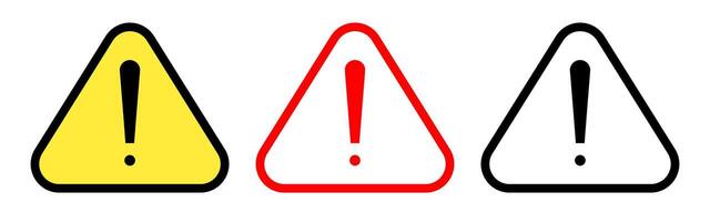 Warning sign set differetn color scheme vector