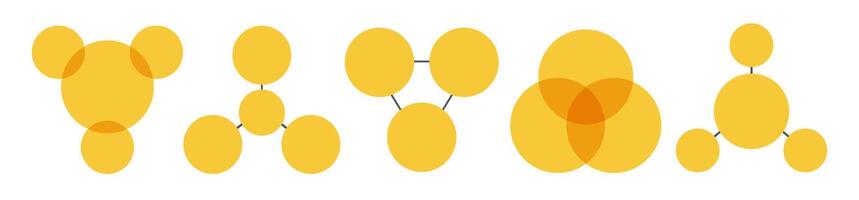 Venn diagram set colorful style vector