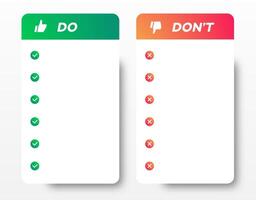 Do and dont infographic template vector