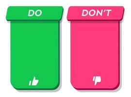 Do and dont infographic template frame 3D style vector