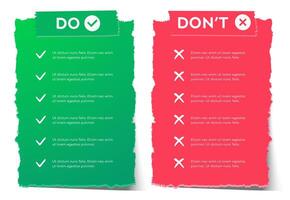 Do and Dont infographic template frame vector
