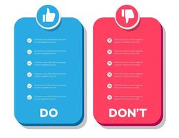 Do and Dont infographic template frame vector
