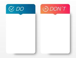 Do and dont infographic template modern vector