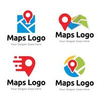 Set of Map Pin Point Icon Logo Design Element isolated on white background vector