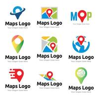 Set of Map Pin Point Icon Logo Design Element isolated on white background vector