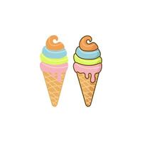 Ice cream icon illustration. flat icon for apps and websites vector