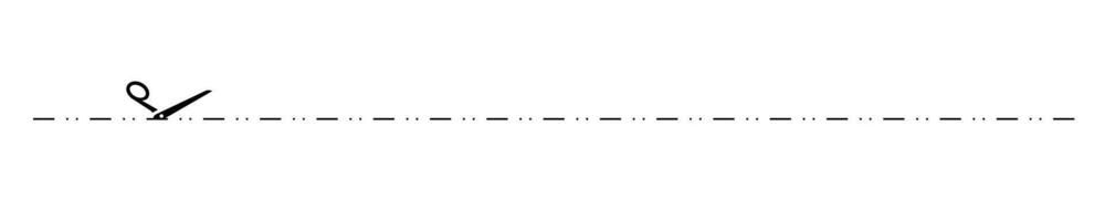 Scissors cutting through dashed line vector