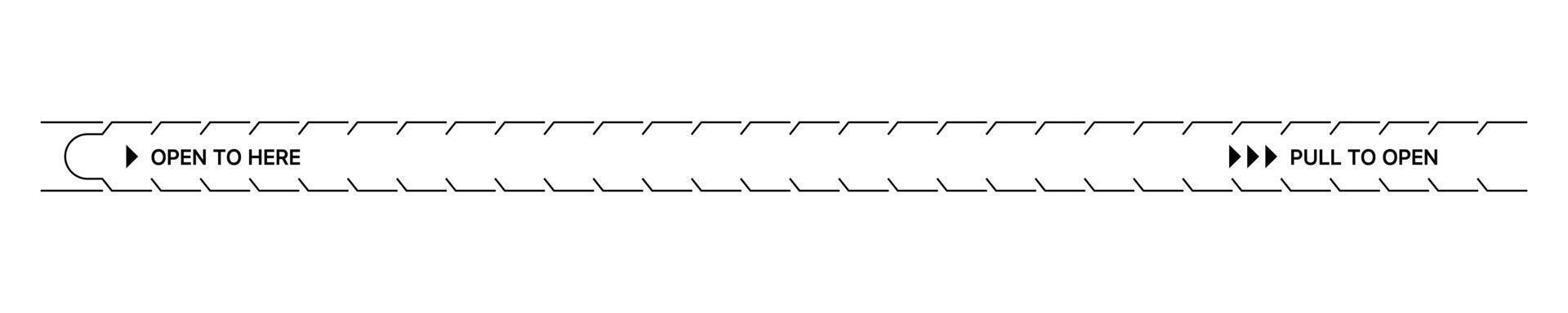 OPEN TO HERE perforated pull tab