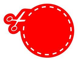 Scissors cutting through dashed line circle vector