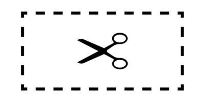 Scissors cutting through dashed line vector