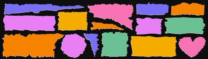 Torn paper edges set defferent shape vector