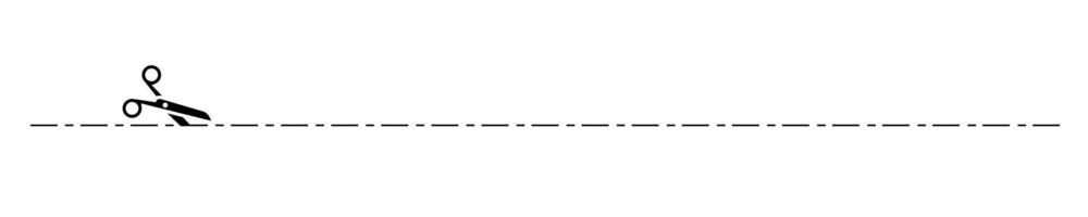 Scissors cutting through dashed line vector