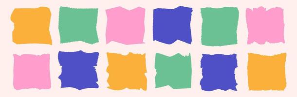 Jagged square set color style vector