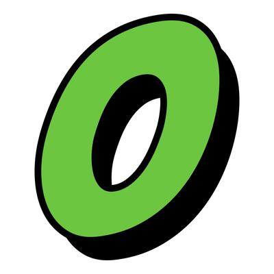 0 number 3d style colorful trendy typography