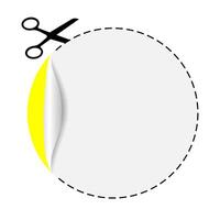 Cut Here Symbol with Scissors vector