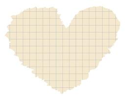 Torn paper edges checkered background heart shape vector