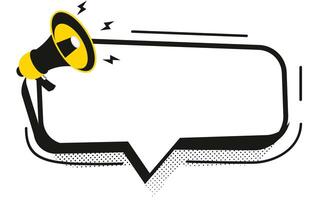 Imaginative speech bubble with megaphone vector