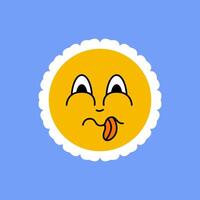 Daisy flower smiling face, cute sunflower emoji for different emotions, great for adding joy to your designs vector