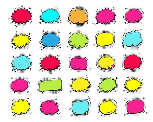 Comic Speech Bubble set on dot background