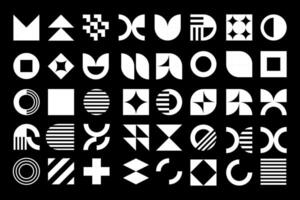 Bauhaus elements and vibrant geometric shapes arranged in a creative and abstract manner vector