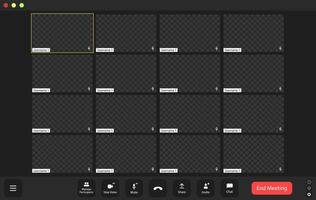 conference user interface, conference calls window overlay. vector