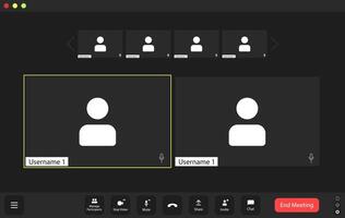 conference user interface, conference calls window overlay. vector