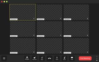 conference user interface, conference calls window overlay. vector
