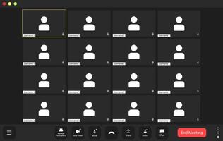 conference user interface, conference calls window overlay. vector