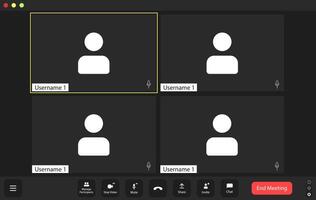 conference user interface, conference calls window overlay. vector