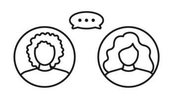 A large set of icons with a girls and a speech bubble vector