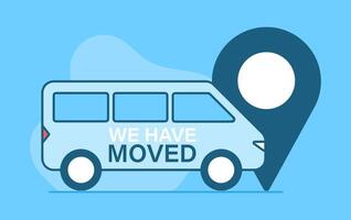 We are moving from one address to another address. Banner template with concept of delivery vector