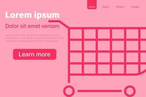 Layout banner with shop cart. E-commerce, business and shopping concept vector