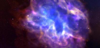 Space background with realistic nebula and shining stars. Magic colorful galaxy with stardust vector