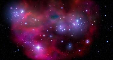 Space background with realistic nebula and shining stars. Magic colorful galaxy with stardust vector