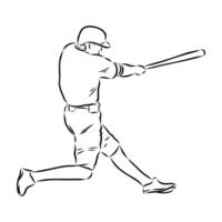baseball game sketch vector