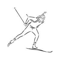 sports biathlon sketch vector