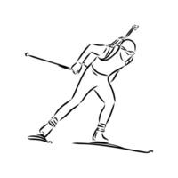 sports biathlon sketch vector