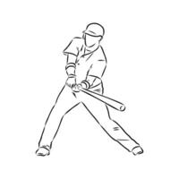 baseball game sketch vector