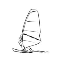 sports windsurfing sketch vector