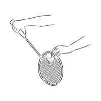 badminton game sketch vector