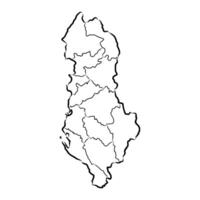 map of Albania sketch vector