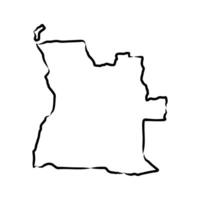 map of Angola sketch vector