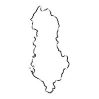map of Albania sketch vector