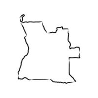 map of Angola sketch vector