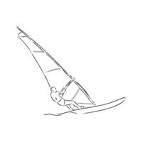 sports windsurfing sketch vector